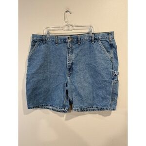 Carhartt B29 STW Mens Blue Stonewash Denim Carpenter Shorts Original Fit Size 46